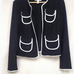 Joseph Ribkoff Black Blazer with White Trim